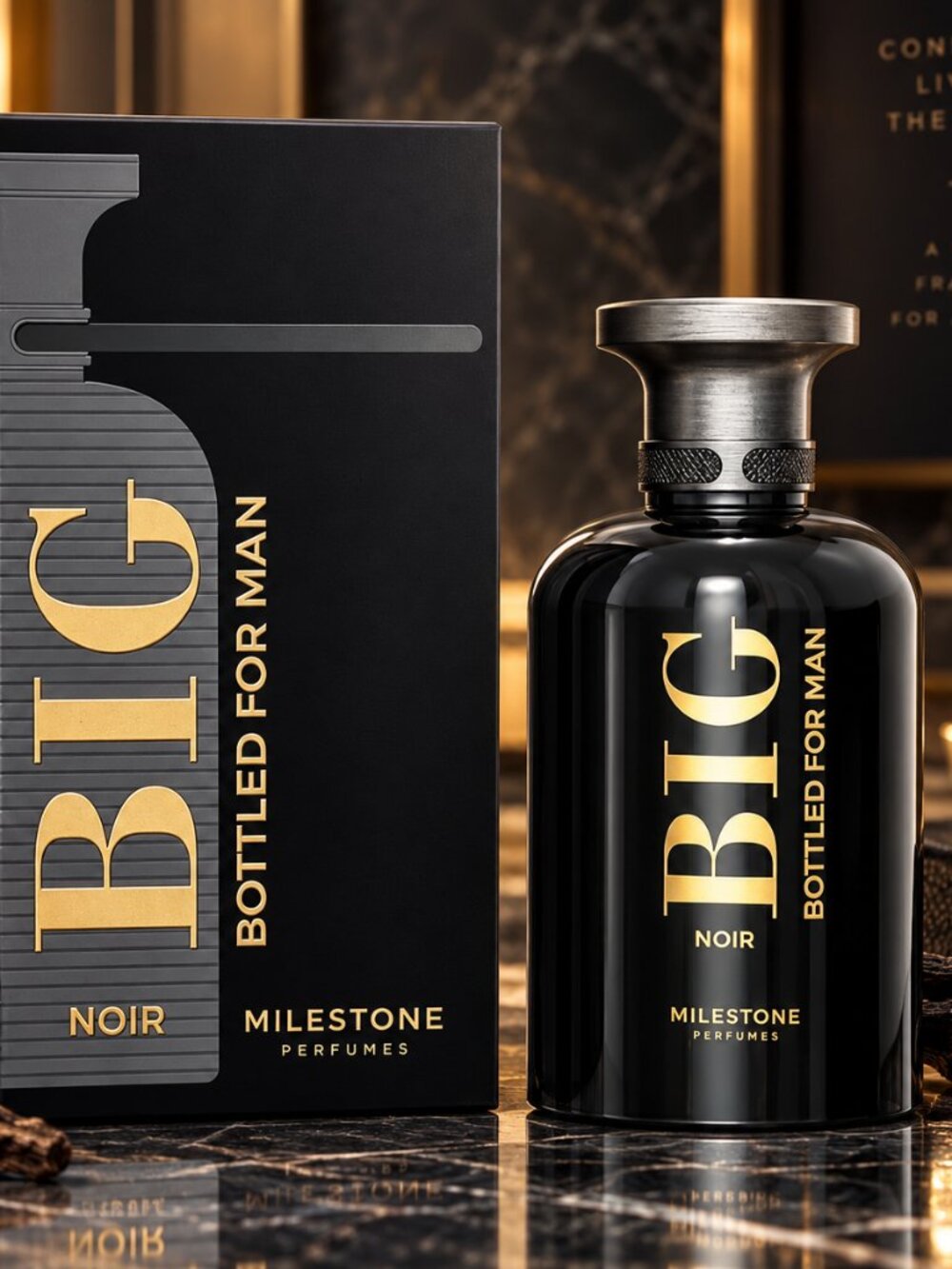 Milestone Big Bottled Noir 100ml 3.4 oz EDP For Men's Fragrance Sealed
